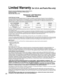 Page 2020
 Limited Warranty (for U.S.A. and Puerto Rico only)
Panasonic Consumer Marketing Company of North America,
Division of Panasonic Corporation of North America
One Panasonic Way
Secaucus, New Jersey 07094
Panasonic LCD TelevisionLimited Warranty
Limited Warranty Coverage
If your product does not work properly because of a defect in materials \
or workmanship, Panasonic Consumer Marketing 
Company of North America (referred to as “the warrantor”) will, for the length of\
 the period indicated on the...