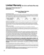 Page 2222
 Limited Warranty (for U.S.A. and Puerto Rico only)
Panasonic Consumer Marketing Company of North America,
Division of Panasonic Corporation of North America
One Panasonic Way
Secaucus, New Jersey 07094
Panasonic Plasma TelevisionLimited Warranty
Limited Warranty Coverage
If your product does not work properly because of a defect in materials \
or workmanship, Panasonic Consumer Marketing 
Company of North America (referred to as “the warrantor”) will, for the length of\
 the period indicated on the...
