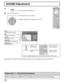 Page 2626
0
0
0
1/2
SOUND
NORMALNORMALIZE
OFF TREBLE
BALANCEBASS
0
MID
SURROUND
MAIN AUDIO OUT (PIP)
SOUND Adjustment
BASS
Adjusts low pitch sounds
MID
Adjusts normal sounds
TREBLE
Adjusts pitch sounds
BALANCE
Adjusts left and right volumes
SURROUND
Select ON or OFF
Note: BASS, MID, TREBLE and SURROUND settings are memorized separately for each AUDIO MENU.
1
Press to display the SOUND menu.
Press to select the menu to adjust.
Select the desired level by listening to the sound.
2Select to adjust each item.
While...