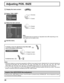 Page 28
28
Adjusting POS. /SIZE
1Display the menu screen.
2Select “POS. /SIZE”.
SET UP
POS. /SIZE
SOUND PICTURE
2  access
1  select
3Select the item and set.
2   adjust
1   select
1:1 PIXEL MODE H-POS
0 0 0
H-SIZE
AUTO SETUP
NORMALIZE
V-POS 0
V-SIZE
0
DOT CLOCK
0
0
CLOCK PHASE
CLAMP POSITIONOFF
UNDER SCAN OFF
4Exit the menu.
Notes:
•  Adjustment details are memorized separately for different input signal formats. (Adjustments for component signals are  memorized for 525 (480) / 60i · 60p, 625 (575) / 50i · 50p,...