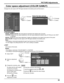 Page 35
35
Select the item and set.
Color space adjustment (COLOR GAMUT)
Changes the color space to BT.709 signal standard chromaticity point and ﬁ ne-tunes it.
0
2.2
INPUT LEVEL
ADVANCED SETTINGS
NORMALIZE
GAMMA
0
0
OFF
W/B HIGH R
W/B HIGH G
0
W/B HIGH B
0
W/B LOW R
0
W/B LOW G
0
W/B LOW B
3:2 PULLDOWN
OFF
STUDIO GAIN 0
BLACK EXTENSION
OFF
NOISE REDUCTION
COLOR GAMUT
2  access
1  select
COLOR GAMUT
COLOR GAMUT
NATIVE2   change
1   select
●   COLOR GAMUT
DIGITAL CINEMA COLOR:  Sets color gamut to reproduce the...
