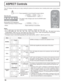 Page 1818
ASPECT Controls
The LCD Display will allow you to enjoy viewing the picture at its maximum size, including wide screen cinema format 
picture.
Press repeatedly to move through the aspect options:
Notes:
•  For PC signal input, the mode switches between “NORMAL”, “ZOOM” and “FULL” only.
•  For a 1125 (1080) / 60i · 50i · 24p · 25p · 30p · 24sF, 1250 (1080) / 50i, 750 (720) / 60p · 50p signal input during 
“COMPONENT”,“RGB” and “DVI” input signal, the mode is set to “FULL” mode, and switching is not...