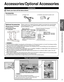 Page 77
Quick Start Guide
 Accessories/Optional Accessories
Optional Accessories
Remote Control Transmitter N2QAYB000485Wall-hanging bracket TY-WK3L2RW
WARNING Please contact your nearest Panasonic dealer to purchase the recommended\
 
wall-hanging bracket. For additional details, please refer to the wall-h\
anging 
bracket installation manual.
Back of the TV
Holes for wall-hanging bracket 
installation
Screw for fixing the TV onto the 
wall-hanging bracket
(not supplied with the TV)
(View from the side)
7.9...