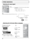 Page 1616
Adjust
Initial selections
Selecting the On-Screen Menu Language
Selecting the input signal
Note:
Selecting is also possible by pressing the INPUT button on the unit.
1Display the menu screen.
 
MENU
2Select “Setup Menu”.
M a i n   M e n uP i c t u r e   M e n uS o u n d   M e n uS e t u p   M e n u
3Select “Language”.
Setup Menu Language
Movie Mode English
On
Select your preferred language.
EnglishFrançais Español
Press repeatedly until the desired input source signal is displayed 
on the...