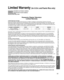 Page 6161
FAQs, etc.
 Limited Warranty (for U.S.A. and Puerto Rico only)
 Specifications
PANASONIC CONSUMER ELECTRONICS COMPANY,
DIVISION OF
PANASONIC CORPORATION OF NORTH AMERICA
One Panasonic Way
Secaucus, New Jersey 07094
Panasonic Plasma TelevisionLimited Warranty
Limited Warranty Coverage
If your product does not work properly because of a defect in materials \
or workmanship, Panasonic Consumer 
Electronics Company (referred to as “the warrantor”) will, for t\
he length of the period indicated on the...