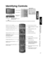 Page 1717
Quick Start 
Guide
 Identifying  Controls Basic Connection (TV + Home Theater + DVD Recorder)
ANTENNACable In
-
SUBSUBMENUMENU
-
Identifying Controls
• The TV consumes a limited amount of power as long as the power cord is inserted into the wall outlet.
Note
Switches TV/VIDEO
POWER button Remote control sensor
Within about 23 feet (7 meters) in 
front of the TV set.Volume up/down
Power indicator
(on:  red, off:  no light)
Selects channels 
in sequence
Switches TV to On or Standby
Viewing from SD Card...