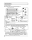 Page 812
SERIAL
PC    IN
AUDIO
SLOT1 SLOT3
PR/CR/R PB/CB/BY/GAUDIORLCOMPONENT/RGB INSLOT2
1
2
1
2
1
2
8
Connections
– Cable ﬁ  xing band
  Secure any excess cables with band as required.
Note:
Make sure that the AC cord 
is locked on both the left and 
right sides. Push until 
the hook 
clicks.
2. Pull off.
1. Keep the 
 knob 
 pressed.
Close
Open
1 Plug the AC cord into 
the display unit.
 Plug the AC cord until it clicks.
2 Fix the AC cord with  the clamper which is 
attached to the unit.
 Note: 
 One ﬁ...