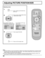 Page 2424
Adjusting PICTURE POSITION/SIZE
PLASMA DISPLAY
SURROUND
VOL
N
PICTURE
SOUNDSET UP
OFF TIMER
PC
INPUT
ASPECT
PICTURE
POS. /SIZE
R
Adjusting screen
PICTURE
POS. /SIZE
Press to display the PICTURE POS./
SIZE menu.
NORMAL
PICTURE  POS./SIZE
NORMALIZE
H-POS
H-SIZE
V-POS
V-SIZE
NORMAL
PICTURE  POS./SIZE
NORMALIZE
H-POS
H-SIZE
V-POS
V-SIZE
CLOCK  PHASE
Press to adjust POS./SIZE.
Notes:
(1) Adjustment details are memorized separately for different input signal formats (Adjustments for component signals
are...