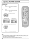 Page 2424
Adjusting PICTURE POS./SIZE
PLASMA DISPLAY
SURROUND
VOL
N
PICTURE
SOUNDSET UP
OFF TIMER
PC
INPUT
ASPECTPICTURE
POS. /SIZE
R
Adjusting screen
ASPECT1
2
3
Press to select the screen mode to
adjust.
PICTURE
POS. /SIZE
Press to display the PICTURE POS./
SIZE menu.
NORMALPICTURE  POS./SIZE
NORMALIZE
H-POS
H-SIZE
V-POS
V-SIZE
Press to adjust screen/position.
Notes:
(1) Adjustment details are memorized separately for different input signal formats (Adjustments for component signals
are memorized for 525i...