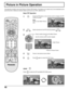 Page 4848
Picture in Picture Operation
This television includes a two-tuner Picture In Picture (PIP) feature. This allows you to watch two (2) live broadcasts at the
same time with or without an external video source such as a VCR, cable box, etc.
Basic PIP Operation
1Press the PIP button on the remote control to display the PIP
Frame on screen.
Note:
Audio is from Main Picture
only.
2Select channels for the PIP frame by pressing PIP CH
VCR CH .
3Press to select channel for the Main Picture.
or
Use the remote...