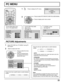 Page 5151
PC MENU
1Press to display the PC menu.
2Press to select PICTURE/PICTURE POS./SIZE/SIGNAL.
To PICTURE adjust menu
(see on this page below)
PC
MENU
ACTIONCH
CH VOL VOL
PICTURE
NORMALIZE
PICTURE  MENU
BRIGHTNESSSTANDARD
0
COLOR  TEMPNORMAL PICTURE25
3
SHARPNESS
NORMAL
To PICTURE POS./SIZE
adjust menu
(see page 52)
NORMAL
PICTURE  POS./SIZE
NORMALIZE
H-POS
H-SIZE
V-POS
V-SIZE
CLOCK  PHASE
To SIGNAL screen
(see page 53)
SIGNAL
SYNC
H
-FREQ.                 kHz
V-FREQ.                  HzH & V
31.5 
60.0...