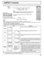 Page 1919
ASPECT Controls
INPUT MENU ENTER/+/ VOL-/
The Plasma Display will allow you to enjoy viewing the picture at its maximum size, including wide screen cinema format picture.
Press repeatedly to move through the aspect options:
Mode Picture Explanation
NORMAL
NORMAL
3 4
NORMAL will display a 4:3 picture at its standard 4:3 size.
ZOOM
ZOOM4
316
9ZOOM mode magniﬁ es the central section of the picture.
FULL
FULL4
316
9FULL will display the picture at its maximum size but with slight 
elongation.
JUST
4
39...