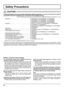 Page 66
Safety Precautions
This Plasma Display is for use only with the following optional accessories. Use with any other type of optional 
accessories may cause instability which could result in the possibility of injury. 
(All of the following accessories are manufactured by Matsushita Electric Industrial Co., Ltd.)
• Speakers .................................................................. TY-SP37P8W-K (TH-37PWD8GK, TH-37PHD8GK),
     TY-SP37P8W-S (TH-37PWD8GS, TH-37PHD8GS)
     TY-SP42P8W-K...