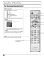 Page 1616
TV
MENU
R-TUNE
PLAY
TV
FF REW
PROG
RETURN
VCRDVD
DTVRCVRDBS/CBL
LIGHT
TV/VIDEOSLEEPEXIT
SAP
123
456
78
0
9
AUX
ASPECT
MUTERECALL
FAVORITE
STOPPA U S E
TV/VCROPEN/CLOSEDVD/VCR CH
REC
CH
VOL
CHVOL
OK
POWER
+-
Location of Controls
The Illuminated Remote Control
POWER
Turn the TV ON or OFF.
R-TUNE
Switch to previously viewed channel and input modes.Mode Selection buttons (see page 39)
TV:TV
VCR:VCR
DVD:DVD
DTV:
Digital TV
RCVR:
Receiver/Amplifier
DBS:Digital Broadcast System
CBL:Cable TV
AUX:Aux
Operation...