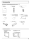 Page 999
Accessories
1234567809
TV
OKCH
VOL
CHVOL+-
Check that you have the Accessories and items shown
Operating
Instruction
Optional Accessories
•Wall-hanging bracket (Angled)
TY-WK42PR2U
AC cordCable clamper × 2
Remote control
EUR7627Z60Batteries for the remote
control
(AA Battery × 2)
F-Type antenna
adapter
(for 5C-2V) ( × 1)
•Wall-hanging bracket (vertical)
TY-WK42PV2W
TY-WK42PV3U
Pedestal
TY-ST42PX5W (TH-37PX50U,
TH-42PX50U)
TY-ST50PX5W (TH-50PX50U)Product Registration Card
(for U.S.A.)
Customer Care...