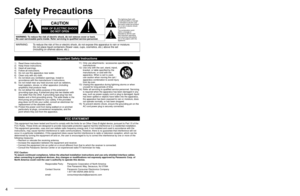 Page 445
Safety Precautions
WARNING: To reduce the risk of fire or electric shock, do not expose this apparatu\
s to rain or moisture.Do not place liquid containers (flower vase, cups, cosmetics, etc.) ab\
ove the set
(including on shelves above, etc.).
Notes
Small parts can present choking hazard if accidentally 
swallowed.
Keep small parts away from young children.
discard unneeded small parts and other objects, including 
packaging materials and plastic bags/sheets to prevent 
them from being played with by...