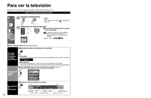 Page 181819
Visión
 Para ver la televisión
Para ver la televisión
Conecte el TV a un cable, receptor de satélite o cable de antena (págs. 9-12\
)
Para ver la televisión y otras funciones
■ Otras funciones útiles (Utilícelas después de )
■Configuración de la función de favoritos
1Visualice el menú
   
Ajuste SUB MENU
Modo surf
Configurar favorito
NoCC
Seleccionar títulos
Medidor de señal
Todos
2Ajuste SUB MENU
Modo surf
Configurar favorito
NoCC
Seleccionar títulos
Medidor de señal
Todos
 Seleccione 
 “Configurar...