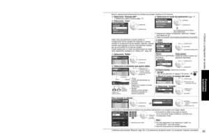 Page 353435
Funciones 
avanzadas
 Edición y configuración de canales
Edición y configuración de canales
Los ajustes del canal actual se pueden cambiar según sus necesidades \
y las 
condiciones de la recepción.
TV MENU
■ Pulse para salir 
de la pantalla de 
menú
Visualice el menú
Seleccione “Ajuste”.
Menú
Audio
Bloqueo
Ajuste Tarjeta SD
CC
Cronómetro Imagen
VIERA Link
 Siguiente
Seleccione
Seleccione “Programa canal”.
Ajuste 1/2
Todos
Modo surf
Idioma
Reloj
Programa canal
Dispositi. externos
Anti retención de...