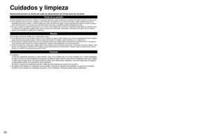 Page 505051
Preguntas 
frecuentes, etc.
 Especificaciones
 Cuidados y limpieza
TH-42PZ80Q TH-50PZ80Q
Alimentación AC 120 V
 , 60 HzConsumo
Máximo583 W 700 W
Condición de espera  0,2 W
(con CableCARD : 30,0 W) 0,2 W
(con CableCARD : 34,0 W)
Panel de pantalla 
de plasmaMétodo de 
accionamiento
Tipo de CA
Relación de aspecto 16:9
Tamaño de pantalla 
visible
(An. × Al. × Diagonal)
(Número de píxeles) Clase 42”  (41,6 pulgadas medidas 
diagonalmente)
Clase 50”  (49,9 pulgadas medidas 
diagonalmente)
36,2 ” × 20,4 ”...