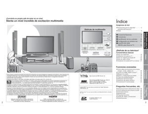 Page 3523
VisiónFunciones
avanzadasPreguntas
frecuentes, etc.Guía rápida para la 
puesta en marcha
Este producto contiene tecnología de protección de derechos que esta protegida por patentes de los EEUU y otros derechos de 
propiedad intelectual. El uso de esta tecnología de protección de derechos debe ser autorizada por Macrovision Corporation, 
y es para uso en casa y otros casos limitados a menos que sea autorizado por Macrovision. La ingeniería reversible y 
desensamble estan prohibidas.
Patentes de los...