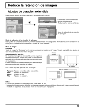 Page 391/2
Señal
Ajustes de duración extendida Protec. pantalla
PC
Apagado
Ahorro en reposo Apagado
Energía monitorApagado
Autoapagado Apagado
Idioma de OSD Español
Seleccione entrada componente/RGB
RGB
Etiqueta de entrada
Ahorro de consumo
Configuración
Ajustes express
Ajustes personalizados
Restablecer
Ajustes de duración extendida
Modo de Imagen
Contraste
Ajustes de duración extendida
Dinámico
Panel lateral
Protector NANODRIFT
Bloquear ajustesLímite de brillo
Alto
Medio Alto
Desbloquear
Aplicar a la entrada...