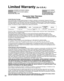 Page 5050
Limited Warranty Coverage
If your product does not work properly because of a defect in materials or workmanship, Panasonic Consumer 
Electronics Company or Panasonic Puerto Rico, Inc. (collectively referred to as “the warrantor”) will, for the length of 
the period indicated on the chart below, which starts with the date of original purchase (“Limited Warranty period”), 
at its option either (a) repair your product with new or refurbished parts, or (b) replace it with a new or a refurbished 
product....