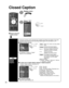 Page 3434
Closed Caption 
CC
Display
Closed 
Caption
The television includes a built-in decoder that is capable of providing a text display of the audio. 
The program being viewed must be transmitting Closed Caption (CC) information. (p. 40)
■ Select the item and set
 
CC
Mode
Analog
Digital
Digital setting
CC reset
CC1
PrimaryOn
 select
 set
ModeSelect “On” (when not using, select 
“Off”).
Analog(Choose the Closed Caption 
service of Analog broadcasting.)
CC1-4:  Information related to pictures 
(Appears at...