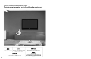 Page 223
Viewing
Advanced
FAQs, etc.
Quick Start 
Guide
Contents
SDHC Logo is a trademark.GalleryPlayer and the GalleryPlayer Logo are 
trademarks of GalleryPlayer, Inc.
HD3D Sound ViVA
Manufactured under license from BBE Sound, Inc.
Licensed by BBE Sound, Inc. under one or more of the 
following US patents:  5510752, 5736897. 
BBE and BBE symbol are registered trademarks of BBE 
Sound, Inc.
EZ Sync™
EZ Sync™ is a trademark of 
Matsushita Electric Industrial Co., Ltd.
HDMI, the HDMI logo and High-Definition...