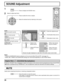 Page 2626
0
0
0
SOUND
NORMALNORMALIZESTANDARD
OFF TREBLE AUDIO MENU
BALANCEBASS
0
MID
SURROUND
MAIN AUDIO OUT (PIP)
SOUND Adjustment
MUTE
BASS
Adjusts low pitch sounds
MID
Adjusts normal sounds
TREBLE
Adjusts pitch sounds
BALANCE
Adjusts left and right volumes
SURROUND
Select On or Off
Notes:
•  Press the SURROUND button to directly turn the surround effect ON and OFF. (see page 14)
•  BASS, MID, TREBLE and SURROUND settings are memorized separately for each AUDIO MENU.
1
Press to display the SOUND menu.
Press...