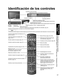 Page 1817
Guía de inicio 
rápido
 Identificación de los controles Conexión básica (TV + Cine para casa + Grabadora DVD)
-
SUBSUBMENUMENU
-
Identificación de los controles
• El televisor consumirá algo de corriente siempre que el enchufe del cable de alimentación esté introducido en la toma de corriente.
Nota
Conecta la alimentación del televisor ó la 
pone en espera
Visión de imágenes de tarjetas SD 
(pág. 22-23)
El botón selector de equipo (pág. 24)
Cambia la señal de entrada. (pág. 24)
Visualización de...