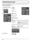 Page 3636
Specifying the scaler
This menu can be used to specify whether the built-in scaler or an exter\
nal scaler is used for scaler functions such as 
resizing and picture quality adjustment. 
The setting is valid with the following input signals. 
1125 (1080) / 24p·25p·30p·50p·60p
1Display the menu screen.
2Select “SET UP”.
SET UP
POS. /SIZE
SOUND PICTURE
2 OK
1 select
3Select “EXTERNAL SCALER MODE” and set.
COMPONENT/RGB-IN SELECT
EXTERNAL SCALER MODE
POWER SAVE
STANDBY SAVE
POWER MANAGEMENT
AUTO POWER...