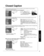 Page 3737
Advanced
 Input Labels/Monitor Out/Closed Caption
Digital setting
Size
Font
Style
Foreground
Fore opacity
Background
Automatic
Automatic
Automatic
Automatic
Automatic Automatic
Back opacity
Outline
Automatic
Automatic
Custom
3
4
-
-
Input labels
Comp. 1 
HDMI 1
HDMI 2
Video 1
CustomComp. 2 
Video 2
CC
Mode
Analog
Digital
Digital setting
CC reset
CC1
PrimaryOn
Video 1
VCR
Monitor out
Comp. 1  
Comp. 2
HDMI 1
HDMI 2
Video 1
Video 2
On
On
On
Off
OnOn
Closed Caption
■ To make more in-depth display...
