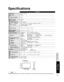 Page 4747
FAQs, etc.
 Specifications Maintenance
TH-58PE75U
Power SourceAC 120 V, 60 HzPower
Consumption
Maximum653 W
Standby condition0.2 W
Plasma Display 
panelDrive methodAC type
Aspect Ratio16:9
Visible screen size
(W × H × Diagonal)
(No. of pixels) 58 ” (Diagonal) 
50.6 ” × 28.4 ” × 58.1 ” 
(1,287 mm × 723 mm × 1,476 mm)
1,049,088 (1,366 (W) × 768 (H))[4,098 × 768 dots]Sound
Audio Output20 W [ 10 W + 10 W ] ( 10 % THD )
Channel Capability
(Digital/Analog)VHF/ UHF:  2 - 69, CATV:  1 - 135
Operating...