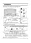 Page 99
Connections
1
3
2
12
1
2
1
2
SERIAL PC    IN
AUDIO
SLOT1 SLOT3
PR/CR/R PB/CB/BY/GAUDIORLCOMPONENT/RGB IN
SLOT2
AUDIODVI-D IN
SPEAKERS 
Terminals (R)SPEAKERS
Terminals (L)
– Cable ﬁ xing bands
Secure any excess cables with bands as required. When connecting the speakers, be sure to use only the optional accessory speakers.
Refer to the speaker’s Installation Manual for details on speaker installation.
Speakers (Optional accessories)
Pass the attached cable 
ﬁ xing band through the 
clip as shown in the...