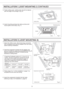 Page 8inches mm()
2-Long screws
(M4X30)Adaptor
Suspension bracket &IIICeiling joist Adaptor
2-Long screws
(M4X30)
Fig. 8
B
A
7/8 (21.6)13 1/4~15 1/2 ( 336~394 )
16 1/2~18 3/4 ( 419~480 )
21 1/4~23 1/2 ( 540~597 )
8. Finish ceiling work. Ceiling hole should be aligned
with the edge of the flange. (Fig. 6)
9. Insert mounting springs into slots as show and
mount grille to fan body. (Fig. 7)
8
Fig. 7
CeilingSlotMounting spring
Grille
1. Open the orifice cover, disconnect plug connector
from receptacle and remove...
