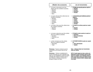 Page 29- 28 -- 29 -
Uso de herramientas
Utilisation des accessoires
➢
L
La
a 
 H
He
er
rr
ra
am
mi
ie
en
nt
ta
a 
 p
pa
ar
ra
a 
 h
he
en
nd
di
id
du
ur
ra
as
s 
 p
pu
ue
ed
de
e 
 s
se
er
r
u us
sa
ad
da
a 
 e
en
n:
:
 M
Mu
ue
eb
bl
le
es
s
 C
Co
oj
ji
in
ne
es
s
 C
Co
or
rt
ti
in
na
as
s
 E
Es
sc
ca
al
le
er
ra
as
sP
Pa
ar
re
ed
de
es
s
➢
E
El
l 
 C
Ce
ep
pi
il
ll
lo
o 
 d
de
e 
 c
co
or
rt
ti
in
na
as
s 
 p
pu
ue
ed
de
e 
 s
se
er
r 
 u
us
sa
ad
do
o
e en
n:
:
 M
Mu
ue
eb
bl
le
es
s
 C
Co
or
rt...