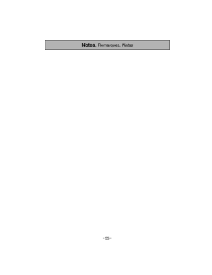 Page 55- 55 -
Notes,Remarques, Notas 