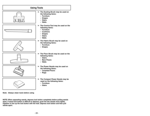 Page 28- 28 -- 29 -
U
Us
so
o 
 d
de
e 
 h
he
er
rr
ra
am
mi
ie
en
nt
ta
as
s
Utilisation des accessoires
➢
L
La
a 
 H
He
er
rr
ra
am
mi
ie
en
nt
ta
a 
 p
pa
ar
ra
a 
 h
he
en
nd
di
id
du
ur
ra
as
s 
 p
pu
ue
ed
de
e 
 s
se
er
r
u us
sa
ad
da
a 
 e
en
n:
:
 M
Mu
ue
eb
bl
le
es
s
 C
Co
oj
ji
in
ne
es
s
 C
Co
or
rt
ti
in
na
as
s
 E
Es
sc
ca
al
le
er
ra
as
sP
Pa
ar
re
ed
de
es
s
➢
E
El
l 
 C
Ce
ep
pi
il
ll
lo
o 
 d
de
e 
 c
co
or
rt
ti
in
na
as
s 
 p
pu
ue
ed
de
e 
 s
se
er
r 
 u
us
sa
ad
do
o
e en
n:
:
...