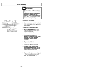 Page 42- 15 -
- 42 -
M Mo
on
nt
ta
aj
je
e
Assemblage
➢
➢ 
  
 
Insérer les tubes dans la tête motorisée jusqu’à
ce que le bouton du tube s’enclenche en place.
➢ ➢
Brancher la fiche et le cordon de la tête
motorisée de la manière illustrée.
➢ ➢ 
  
 
NE PAS forcer.
➢
➢
La portion en relief de la fiche doit être tournée
vers la main.
➢ ➢
Si linsertion de la fiche est difficile, linverser
puis essayer à nouveau.
Pour enlever:➢ ➢
Appuyer sur le bouton de dégagement du tube.
➢
➢
Retirer les tubes de la tête...