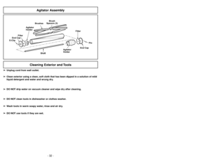 Page 32- 13 -
1)
➢Ne brancher qu’une fois l’assemblage
terminé.
➢Retirer la vis du manche.
➢Insérer le manche avec les crochets de
rangement du cordon à larrière de
laspirateur.
2)
➢Insérer la vis.
➢Serrer la vis.
3)
➢Insérer le cordon d’alimentation à
l’intérieur du crochet.
4)
➢Enrouler le cordon autour des crochets.
➢Fixer la fiche au cordon d’alimentation à
l’aide de son agrafe.
Colocación del mango
Montaje
Assemblage
Montage du manche
1)➢No enchufe hasta que el montaje esté
completo.
➢Quite el tornillo del...