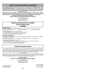 Page 48VA
C
G
A
U
G
E
F
U
L
L
Before operating your vacuum cleaner,
please read these instructions completely.
Avant d’utiliser l’appareil, il est recommandé
de lire attentivement ce manuel.
Antes de usar su aspiradora, lea
completamente estas instrucciones por favor.VACUUM CLEANER
Aspirateur
Aspiradora
MC-V5269
Operating Instructions
Manuel d’utilisation
Instrucciones de operación
Printed in Mexico
ACØ1ZCRRZØØØ
Impreso en Mexico
CØ1ZCRRØØØØØ
Imprimé au Mexique
- 48 -
PANASONIC CONSUMER ELCECTRONICS COMPANY...