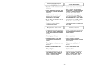 Page 29- 29 -
1)
➢ ➢
Step on handle release pedal to
change handle position.4)
➢ ➢
Use low position for cleaning under
furniture.3)
➢ ➢
Move vacuum cleaner to middle
position for normal use.2)
➢ ➢
Move vacuum cleaner to upright
position for storage and tool use.
Handle Adjustments
NOTE: To reduce the risk of electrical shock, this vacuum cleaner has a polarized
plug, one blade is wider than the other. This plug will fit in a polarized outlet only
one way. If the plug does not fit fully in the outlet, reverse...