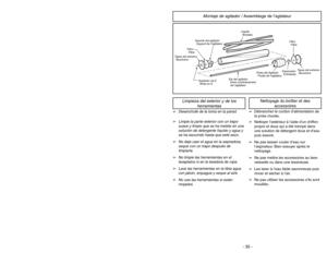 Page 351)
➢ ➢
Detach plug head from power cord.
➢ ➢
Rotate cord hook down to release
cord.
Cord HookSujetador
del cordón
Crochet de
rangement
du cordon
2)
➢ ➢
Return the cord hook to the upright
position before attempting to rewind
the cord.
Using Cord HookTool Storage
Wands (2)Tubos (2)
Tubes (2)
Dusting BrushCepillo para sacudir
Brosseàépousseter
Crevice ToolHerramienta
para hendiduras
Suceur plat
“J SlotRanura en J”
Fente en“J”
Raised TabLengüeta levantada
Saillie
WandTubo
Tube
HoseManguera
Tuyau
- 35 -...