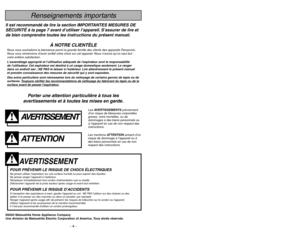 Page 4- 49 -
GarantíaGarantía de la
aspiradora de Panasonic
Panasonic Consumer Electronics Company o Panasonic Sales Company (colectivamente referido
como garante) arreglará este producto gratis con piezas nuevas o restauradas en los Estados
Unidos o Puerto Rico por un año de la fecha de compra original en caso de un defecto en las
materials o en el montaje del producto.
Esta garantía e
xcluy
e ambos el labor y las piezas para las siguientes piezas que requieren el
cambio normal
: las bolsas para polvo, los...