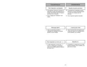 Page 17- 17 - - 36 -
Replacing Headlight Bulb
SlotsFentes
Ranuras
Light LensLentille de
la lampe
Lente de luz
➢ ➢
Ensure ON-OFF switch is OFF.
➢ ➢
Disconnect power cord from electrical
outlet.
➢ ➢
Press handle release pedal and
rotate the handle down so the clean-
er is laying flat on the floor.
➢ ➢
Pry out light lens at slots.
➢ ➢
Remove old bulb from the socket by
pulling from socket.
➢ ➢
Replace bulb by pressing into socket.
➢ ➢
Only use a bulb rated 13 V AC-9
Watts.
➢ ➢
Reinstall light lens by snapping...