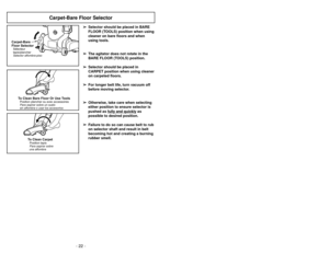 Page 22- 22 -- 31 - Bac à poussière
Ensamble del compartimiento
del polvo.
Couvercle
➢Le filtre primaire loge dans le couvercle.
Filtre primaire
➢Le filtre emprisonne les saletés et les
débris aspirés.
Tamis filtrant
➢Le tamis emprisonne les plus grosses
particules de saletés et de débris, les
empêchant ainsi de se rendre au filtre
et de lendommager.
Bac à poussière
➢Capte les saletés et les débris aspirés.
Cubierta del compartimiento del polvo➢
La cubierta del compartimiento
contiene el filtro primario.
Filtro...