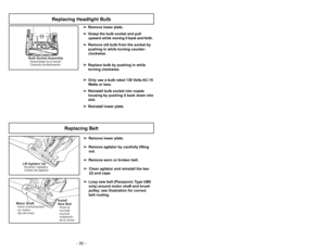 Page 30- 19 -
➢
El anillo de manguera y el soporte del
anillo de manguera están diseñados
para impedir que la aspiradora no
volque cuando se utilizan las
herramientas.
➢
Coloque el anillo para manguera en el
soporte del anillo para manguera como
se ve en el diagrama.
➢ ➢
Se debe colocado el selector en la
posición para BARE FLOOR (TOOLS)
cuando pasa la aspirador en los suelos
sin alfombra y cuando se usan las
herramientas.
➢ ➢
El agitador no rueda en la posición para
BARE FLOOR (TOOLS).
➢ ➢
Se debe colocado el...