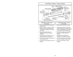 Page 37- 12 -
- 37 -
PARTS IDENTIFICATION
Nomenclature
Identificación de piezasON/OFF SwitchInterrupteur
Interruptor de
encendido-apagadoHandleManche
MangoDust Cover
(Dust Bag Inside)Couvercle
(du sacàpoussière)
Cubierta de bolsa
(Bolsa estáadentro)
Dust Cover GripPoignéedu
couvercle du
sacàpoussière
Apretónde
la cubierta
de polvo
Furniture GuardPare-chocs
Protector de mueblesNozzleTête
d’aspiration
Boquilla
Suction ControlRégulateur de succion
Control de aspiración
Vac GaugeIndicateur de
sac plein
Indicador
de...