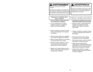 Page 31- 31 -
Thermal Protector
➢ ➢
If a clog prevents the normal flow of air to the motor, the thermal protector turns the
motor off automatically to allow the motor to cool in order to prevent possible
damage to the vacuum cleaner.
➢ ➢
To correct problem, turn off and unplug vacuum cleaner, remove clogs, and/or
clean/replace filters.
➢ ➢
Replace full bag if necessary.
➢ ➢
Wait approximately thirty (30) minutes, plug vacuum cleaner in, and turn on to see if
thermal protector has reset. Thermal protector will...