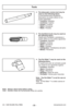 Page 22- 22 -
Tools
➢The telescopic crevice tool may be
used on the following items:
La herramienta para hendiduras telescópica se puede utilizar en los
puntos siguientes: 
• Furniture /  Muebles
• Cushions /  Cojines
• Drapes / Cortinas
• Stairs / Escaleras
• Walls /  Paredes
➢ The fan/blind brush may be used on
the following items:
Cepillo para ventilador y persianas e puede utilizar en los puntos siguientes: 
• Furniture /  Muebles
• Drapes / Cortinas
• Stairs / Escaleras
• Walls /  Paredes
• Ceiling fans /...